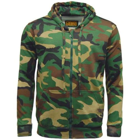 Game Technical Apparel - Camouflage Zip Hoodie - Woodland - Click Image to Close