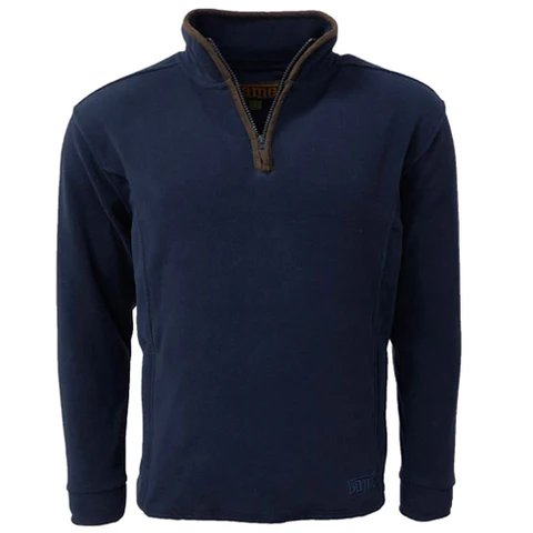 Mens Stanton Country Fleece Pullover - Navy Blue - Click Image to Close