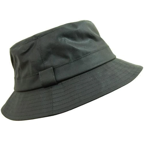 Wax Cotton Bush Hat - Olive - Click Image to Close