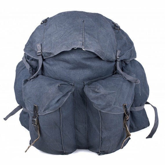 Italian AirForce Canvas/Leather Alice Style Rucksack - Click Image to Close